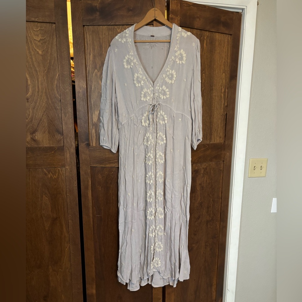 Free People Fable Floral Embroidered Maxi Dress